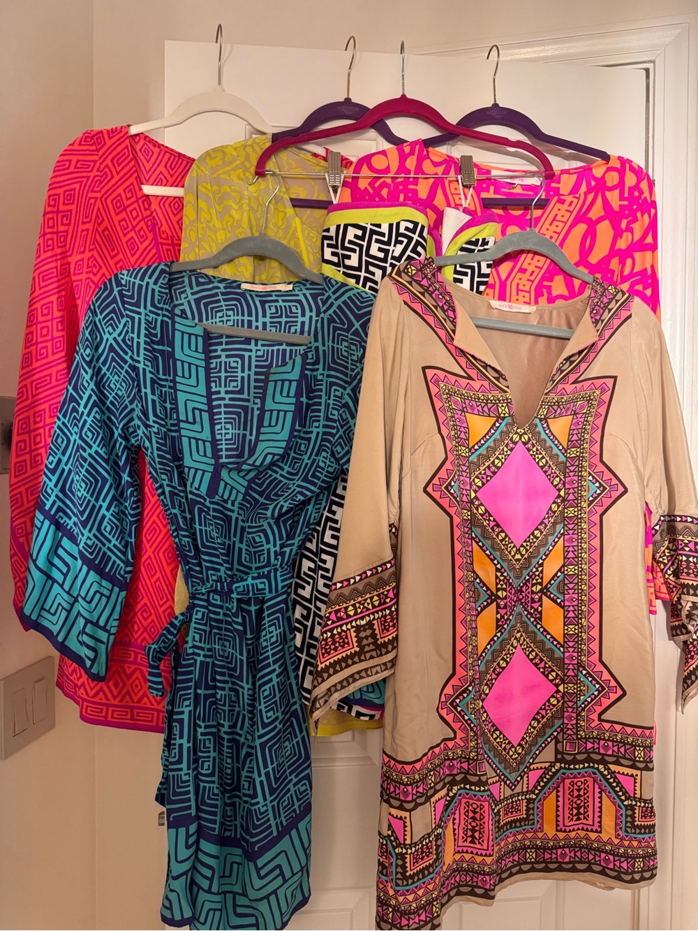 Alice & Trixie dresses lot with Hot Pink and Orange Embellished Pattern